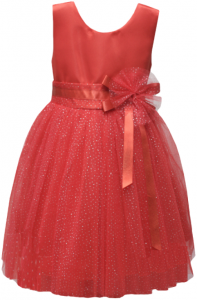 GIRLS DRESS W/ BOW (0232350) RED